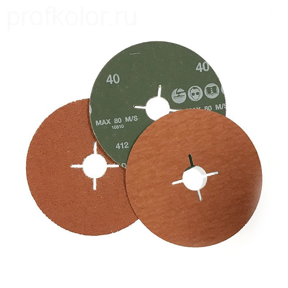 RoxelPro Фибровый шлифовальный круг ROXPRO 125 х 22мм, керамика, Р100