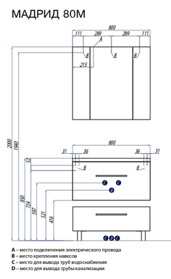 Тумба под раковину Акватон Мадрид 80 М, белая