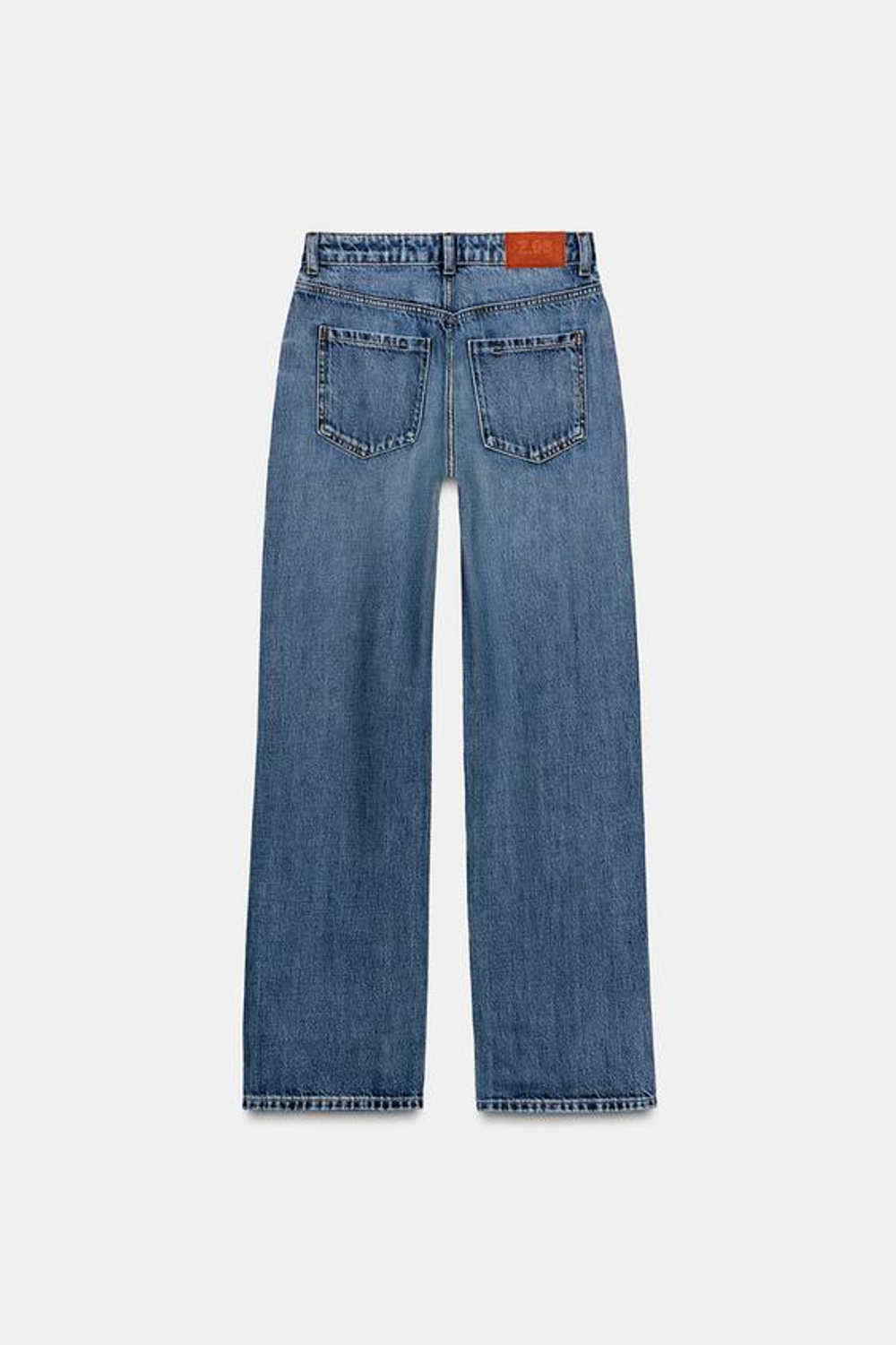 ZARA ДЖИНСЫ Z1975 REGULAR FIT LONG LENGTH С ВЫСОКОЙ ПОСАДКОЙ, ВЫЦВЕТШИЙ СИНИЙ