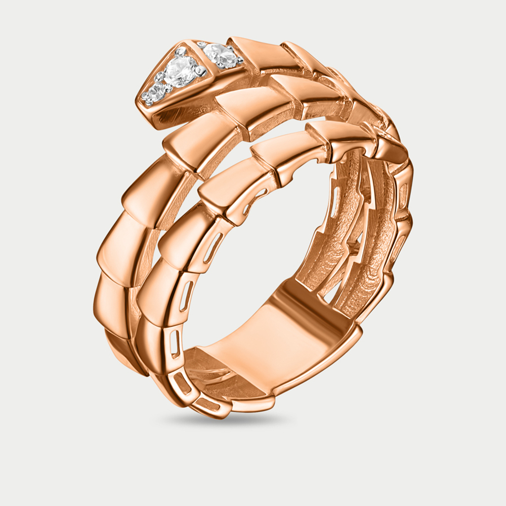 Кольцо для женщин из розового золота 585 пробы с фианитом (арт. 01-10101-2340)