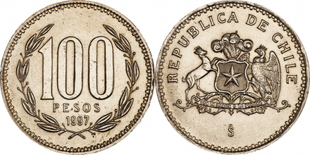 Чили 100 песо, 1981-2000 XF