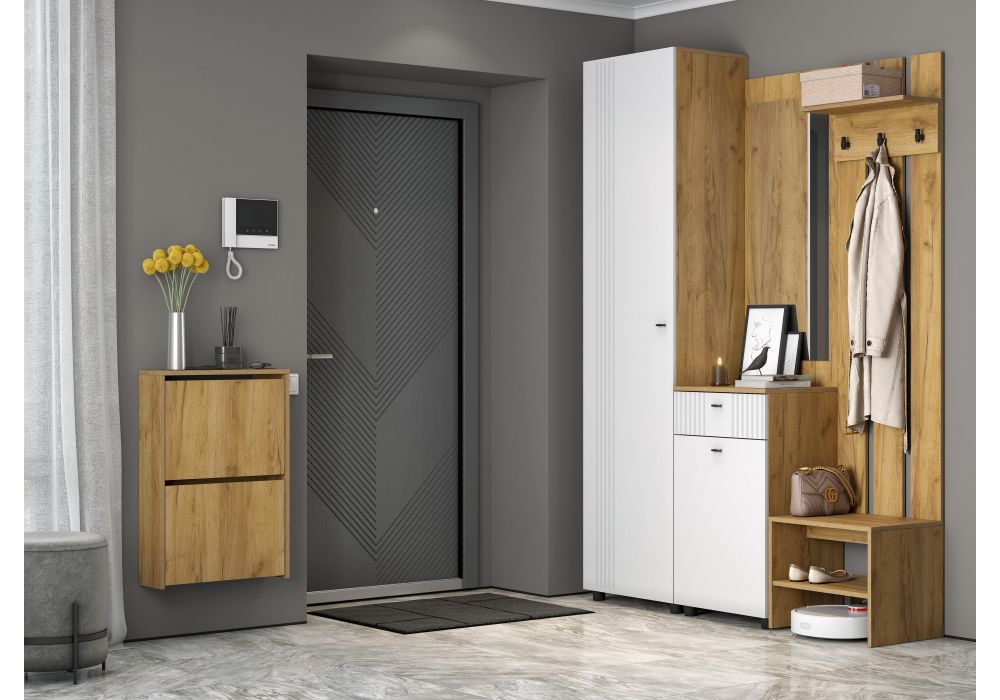 Шкаф Эдолина дуб золотой / белый матовый