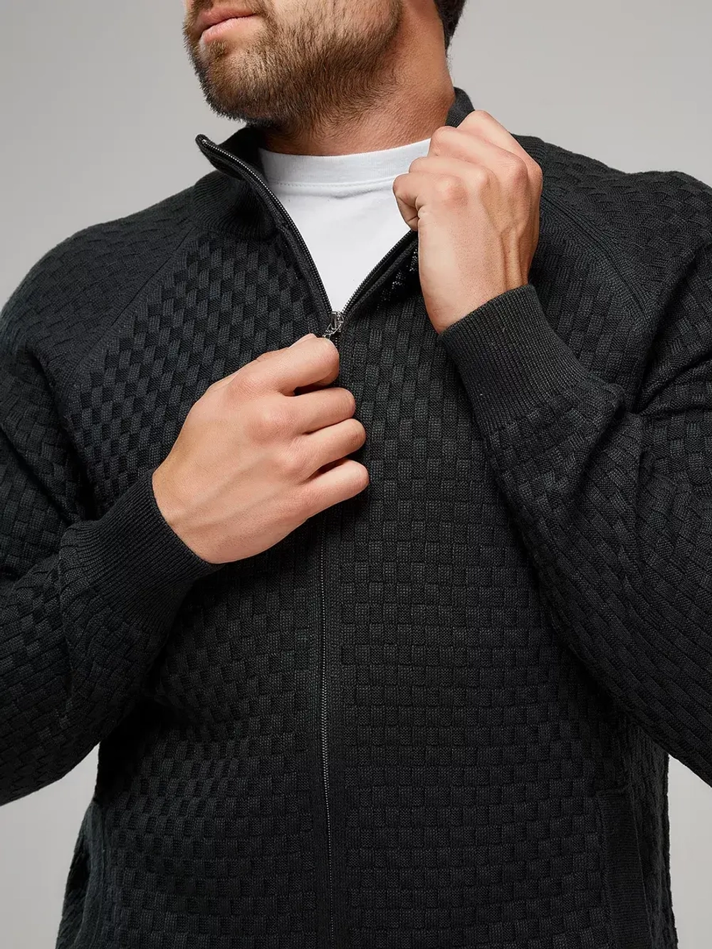 Кардиган на молнии с карманами