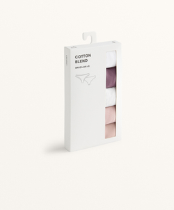 OYSHO Набор из 5 пар трусов-бразильяно из хлопковой смеси, лиловый