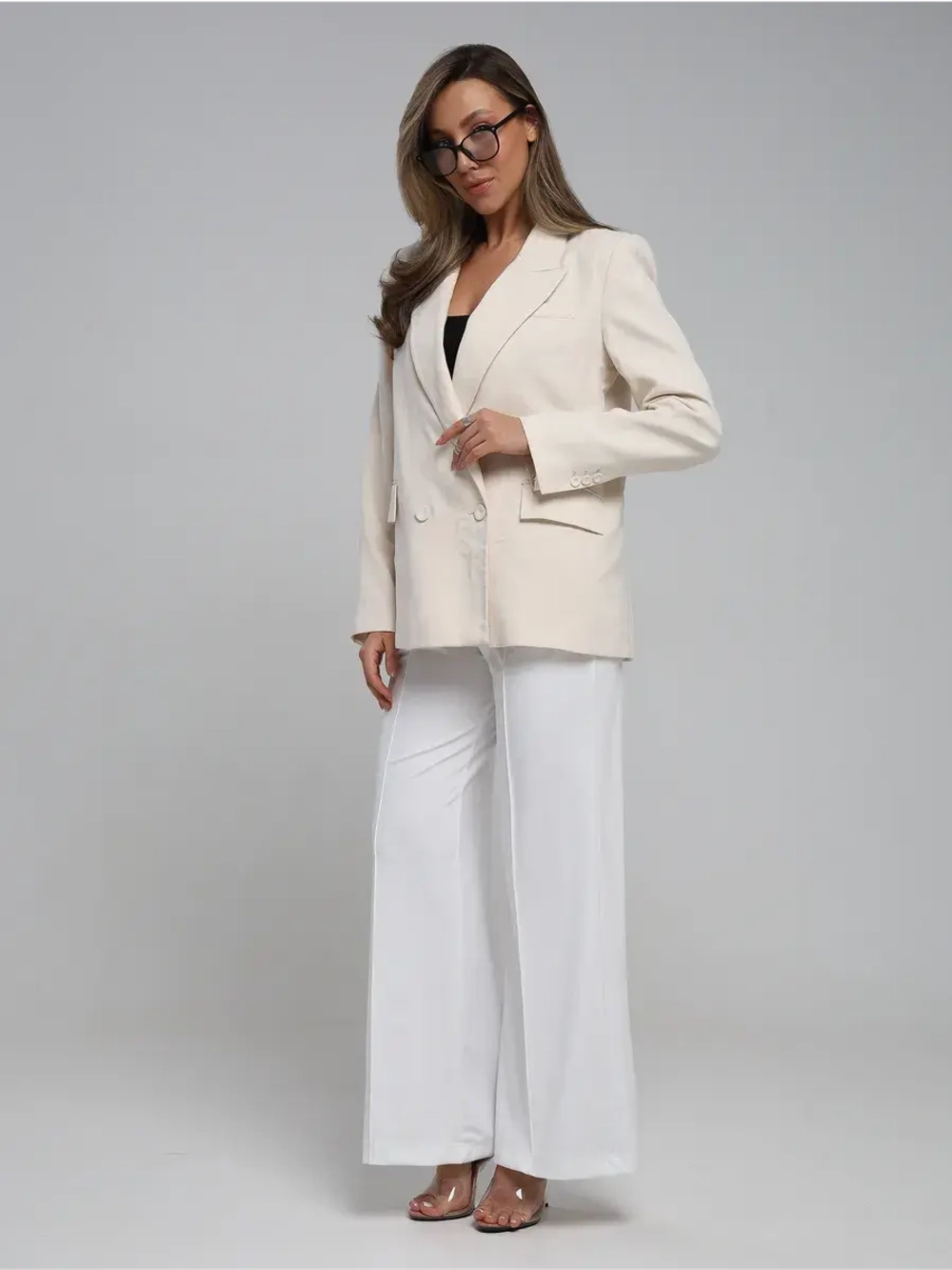 Брюки палаццо со стрелками клеш от бедра