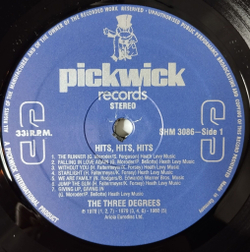 Винтажная виниловая пластинка LP The Three Degrees Hits (Germany 1981)