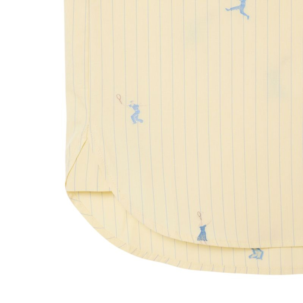 Женское поло Lacoste Oversized with Jacquard Motifs - yellow/turquin blue