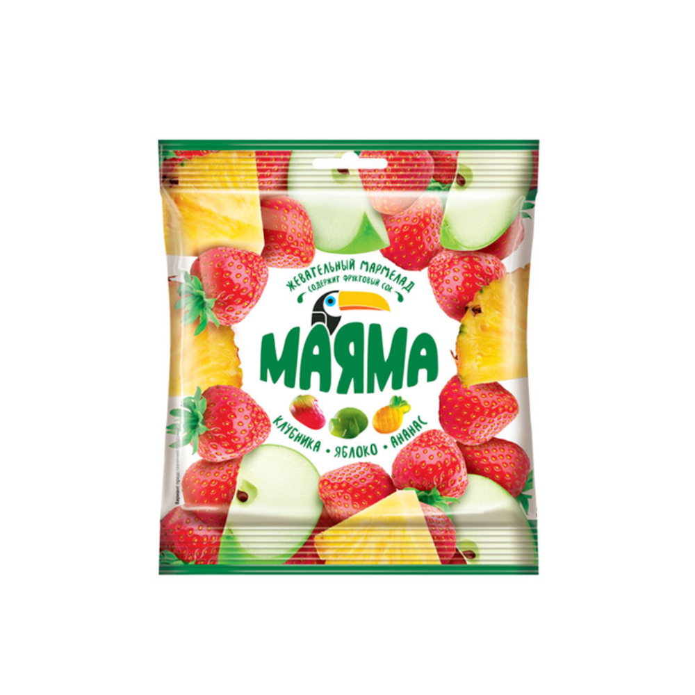 Мармелад Маяма со вкусом яблока ананас клубника 70 гр