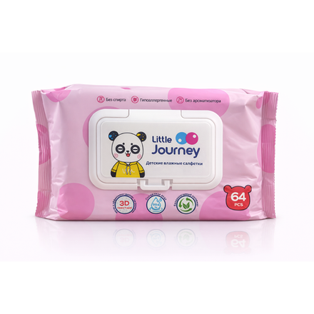 Детские влажные салфетки  Little Journey 64 шт