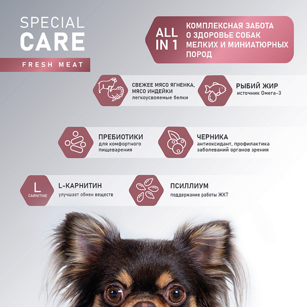 Сухой корм AWARD SPECIAL CARE Toy Breed Support для взрослых собак мелких и миниатюрных пород со свежим мясом ягненка 10кг