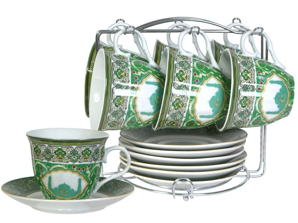 Чайный набор 12 предметов 230мл на подставке (50913) Восточный