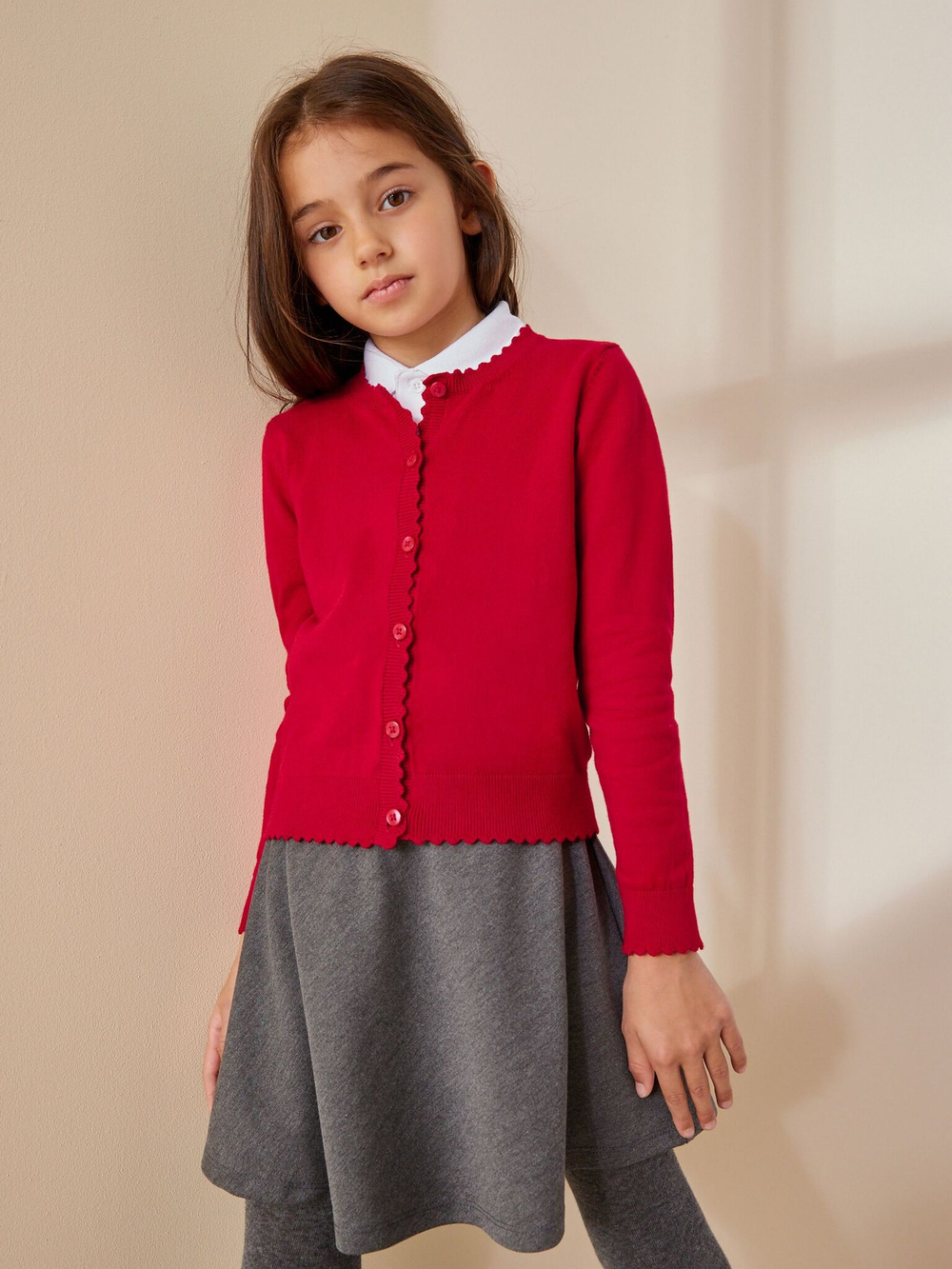 Кардиган школьный для девочки Next T40-846, Красный
