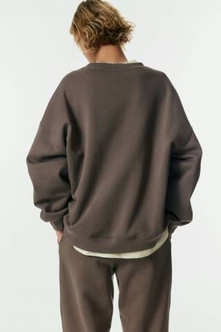 H&M Толстовка оверсайз, темно-серый/бежевый