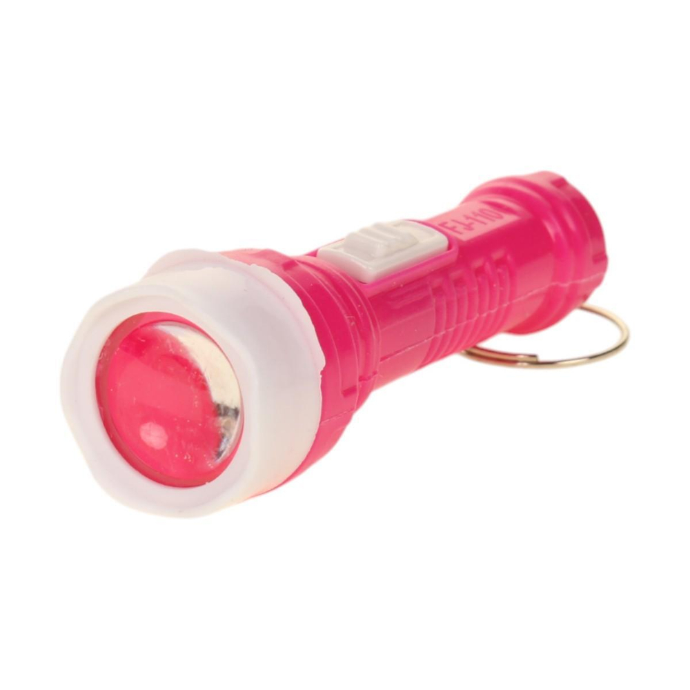 Фонарик пластиковый брелок 8 см, 4 цвета микс, с-30985