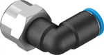 QSLF-1/4-6-B Угловой штуцер с цанговым зажимом и резьбой
