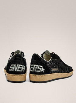 Ball Star in black glitter with black suede inserts