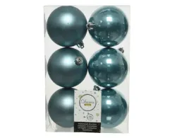 Набор пластиковых шаров Парис 80 мм., голубой рассвет, 6 шт., Kaemingk (022287)