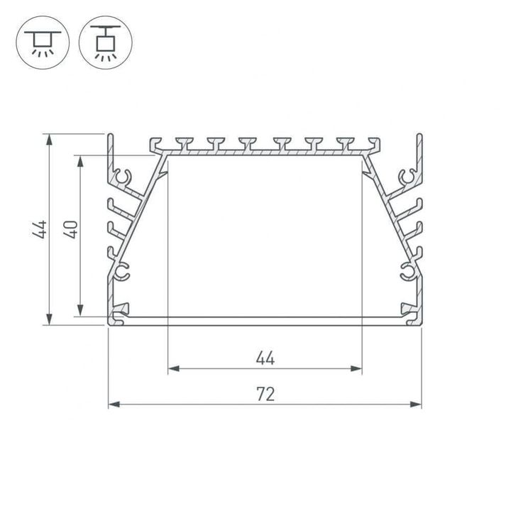 Профиль Arlight KLUS-POWER-W70-2000 ANOD 019879