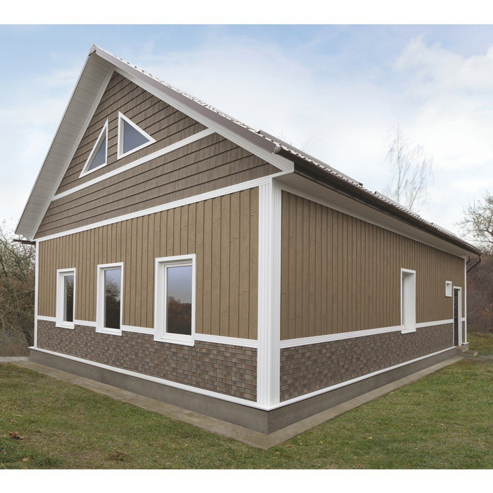 Фасадная панель Скандинавия S-Lock Древесный тауп 197*1950мм 0,384м2