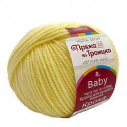 Кроха пряжа Россия Троицкая 20%шерсть 80%акрил 5х50г/135м 0053 св.желтый