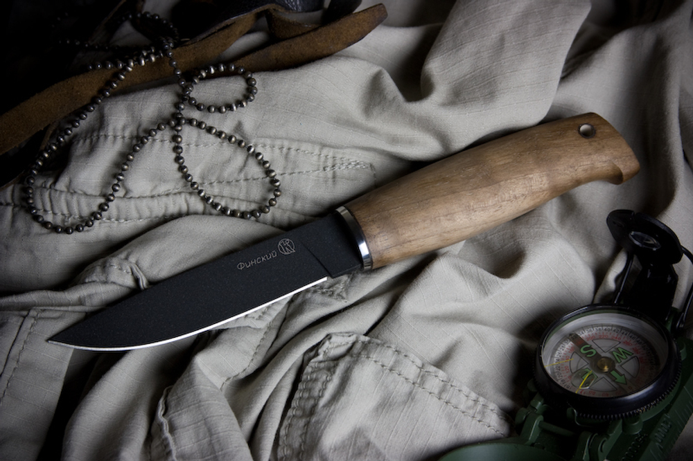 Туристический нож Финский Черный Орех