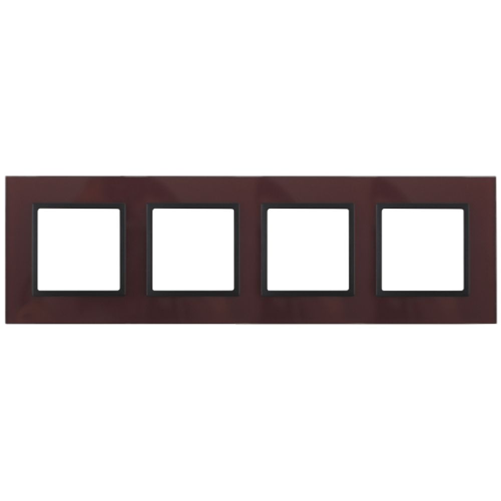 14-5104-25 ЭРА Рамка на 4 поста, стекло, Эра Elegance, бордо+антр | Elegance Бордо + Антрацит