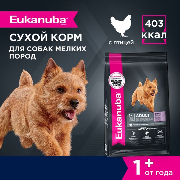 Сухой корма Eukanuba Adult Small Breed 1+ Years для взрослых собак мелких пород с птицей
