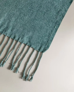 ZARA HOME ПЛЕД ИЗ СИНЕЛИ, СИНИЙ