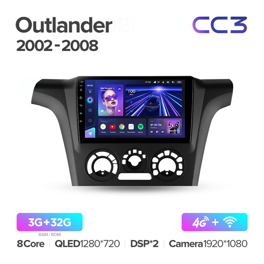 Teyes CC3 9" для Mitsubishi Outlander 1, Airtrek  2002-2008