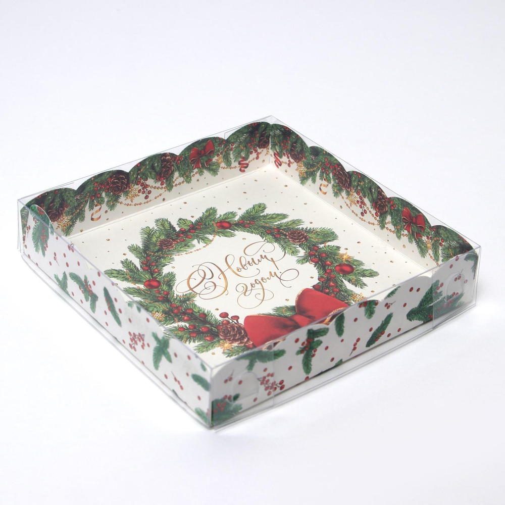 Коробочка для печенья «Бант», 15 х 15 х 3 см