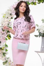 Розовый костюм с юбкой DStrend (Акция)
