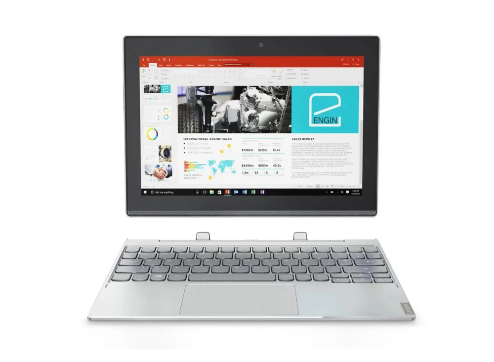 10.1" Уценённый ноутбук lenovo miix 320-10icr (1920x1200, intel atom x5-z8350, RAM 4ГБ, SSD 64ГБ, Win 10Pro)