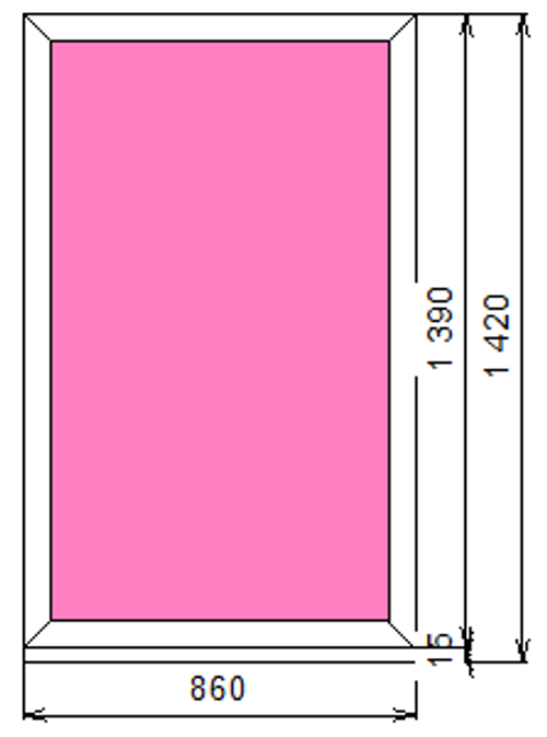 Пластиковое окно 1390 х 860 ТермА Эко