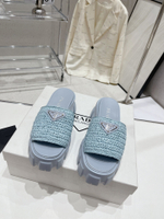 Prada Crochet Platform Slides