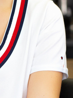 Женская трикотажная блуза в спортивном стиле (Размер: S) (Цвет: белый)