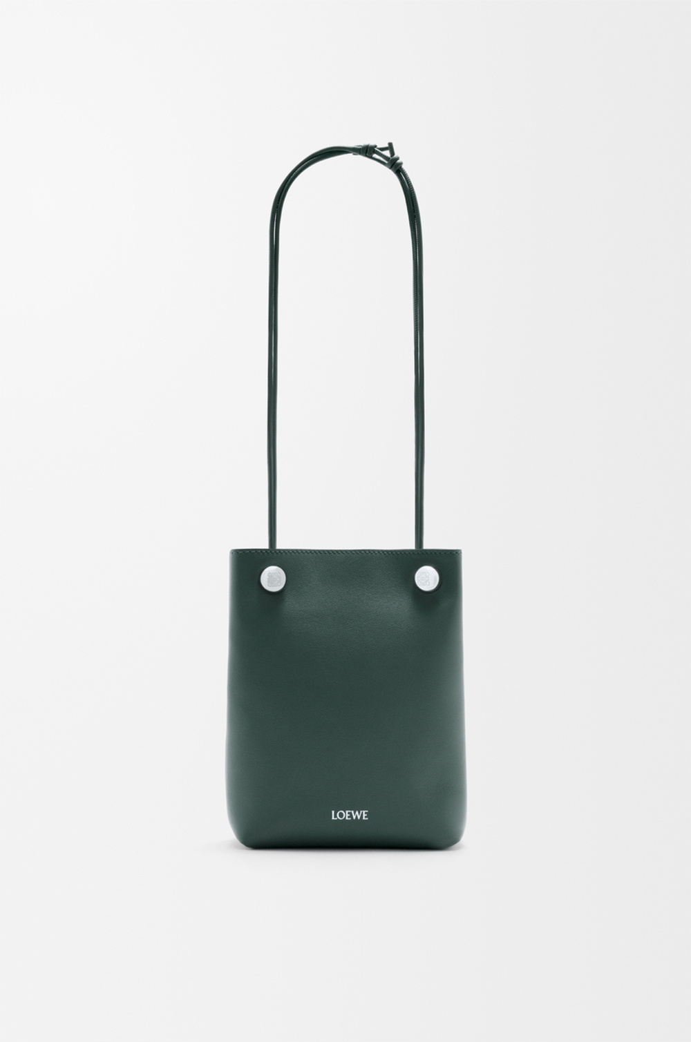 Loewe Сумка-мешок Pebble из гладкой телячьей кожи, зеленый