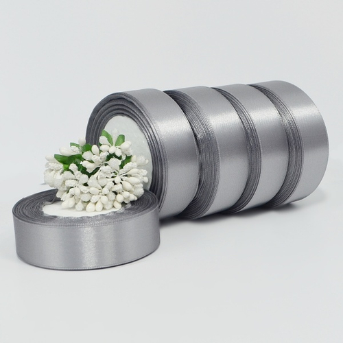 Лента атласная 2,5см х 22м "серый" (59-1) 1 шт