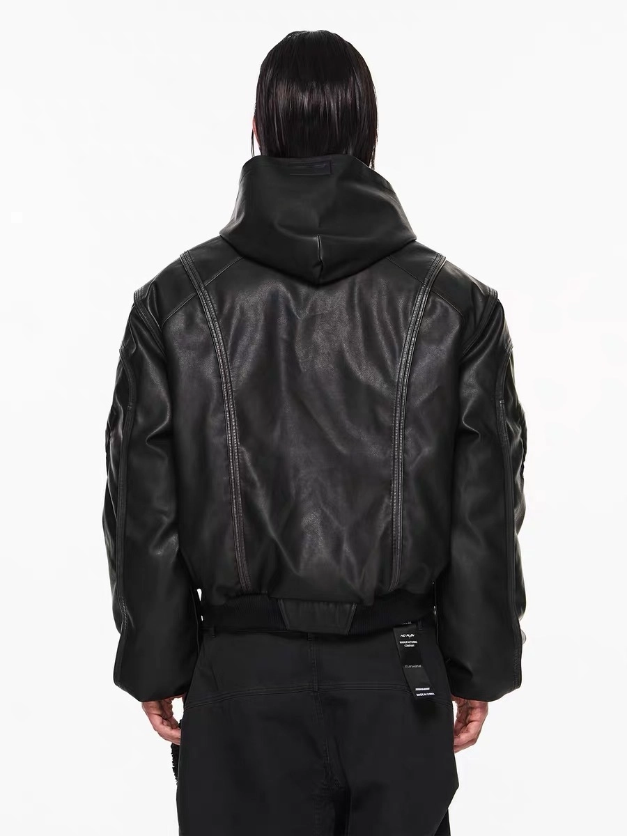 Куртка BLIND "Opium" Hooded Leather Jacket