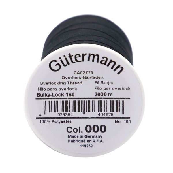 Нить текстурированная Gutermann Bulky-Lock 160 (2000 метров), 5 кат. | _000 черный