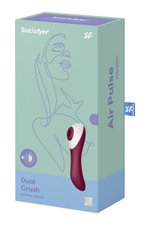 Бордовый вакуум-волновой вибростимулятор Dual Crush (Цвет: бордовый)