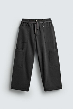 ZARA X CHAMPION ® БРЮКИ КАРГО НА ШНУРКЕ, АНТРАЦИТОВО-СЕРЫЙ