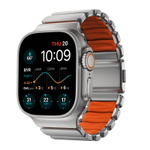 Ремешок Nomad Stratos Natural Titanium Ultra Orange FKMдля Apple Watch 45/46/49mm