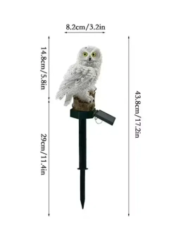 Декоративный садовый светильник на солнечной батарее статуэтка Сова