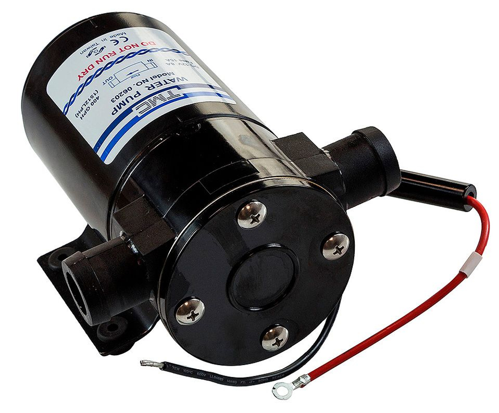 Помпа с импеллером, пластик, патрубки под шланг (10017132)