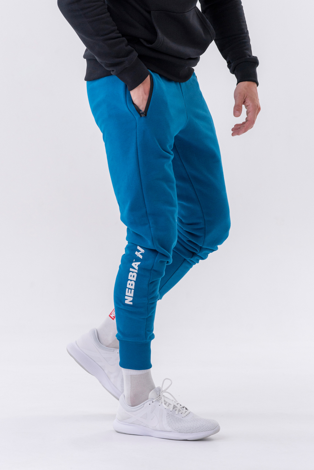 Брюки SLIM SWEATPANTS WITH ZIP POCKETS "RE-GAIN" 320 Синие
