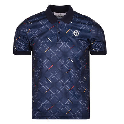 Мужское поло теннисное Sergio Tacchini Nonsentric Polo - navy/gold
