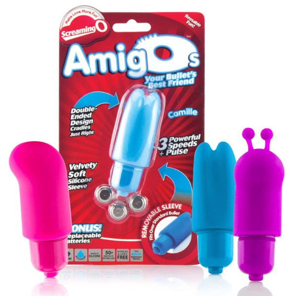 Синий мини-вибратор AmigOs Camille (Цвет: синий)