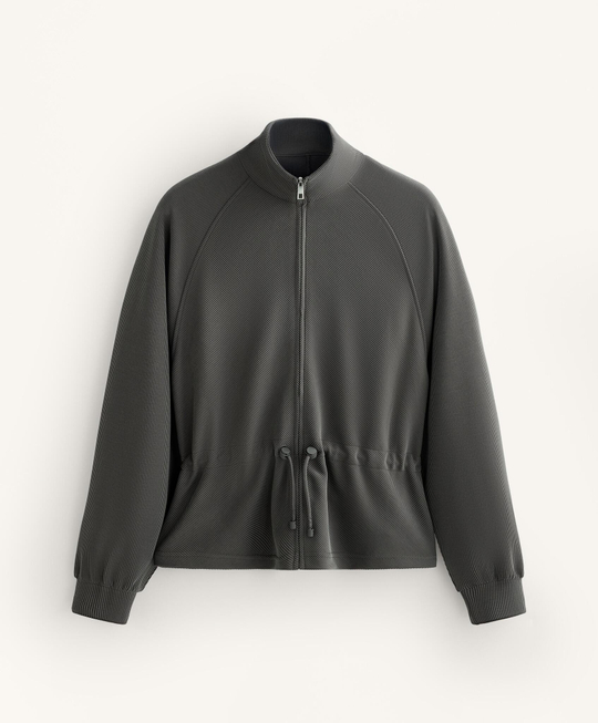 Oysho Стеганая куртка с регулируемой талией, темный антрацит