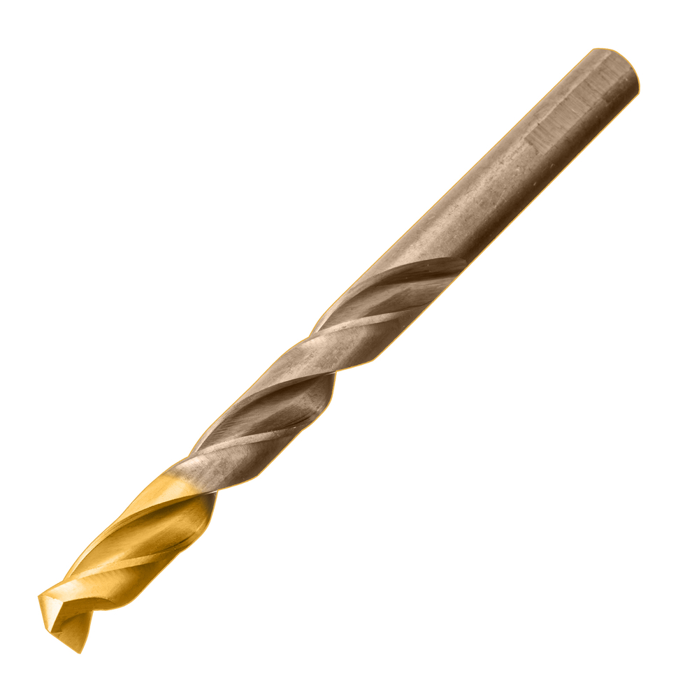 Набор сверл по металлу, 1-10 мм, Р6М5К8-TiN, Golden Tip, 10 шт Denzel