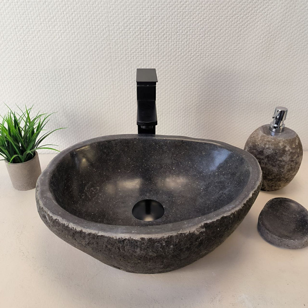 Раковина из речного камня RS-66029 43х33х15 из натурального камня